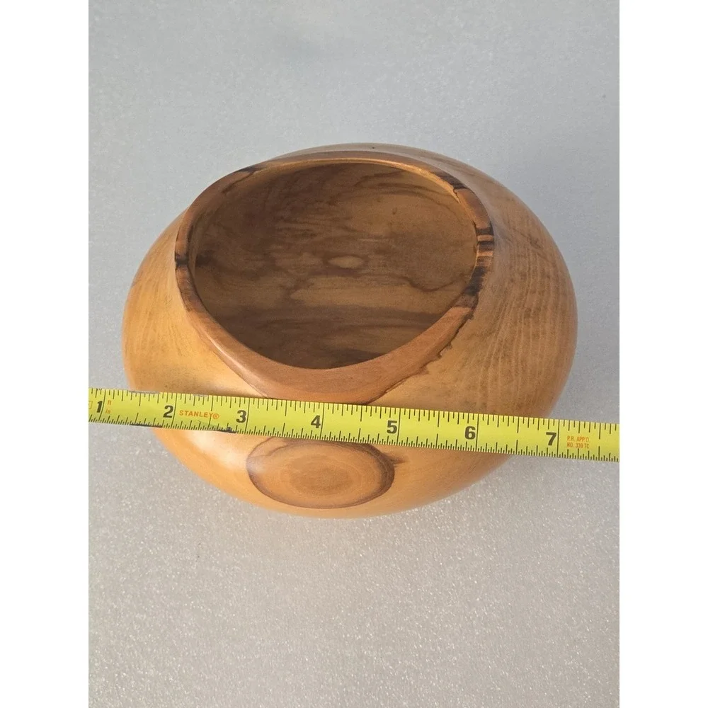 Hand Turned Spalted Maple Wood Bowl Signed